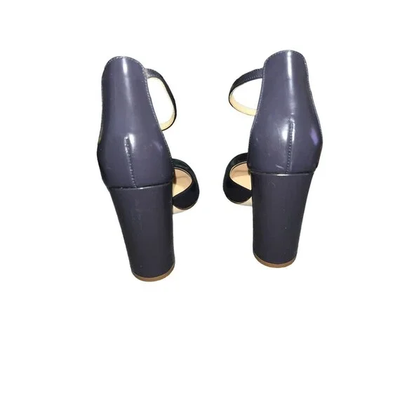 SOLD…….J Crew Maisie Leather Ankle Strap Round Toe Heels, BT907, Size 7 - Picture 3 of 7